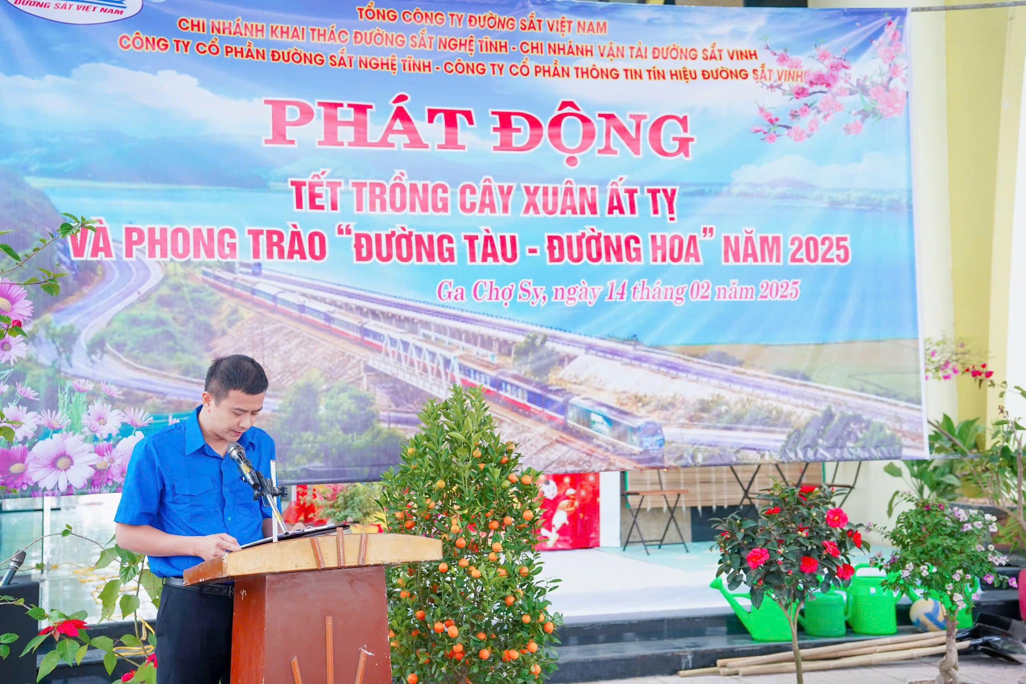 Chi nhánh KTĐS Nghệ Tĩnh tổ chức Lễ ra quân Tết Trồng cây Xuân Ất Tỵ 2025 và Phong trào Đường tàu-Đường hoa