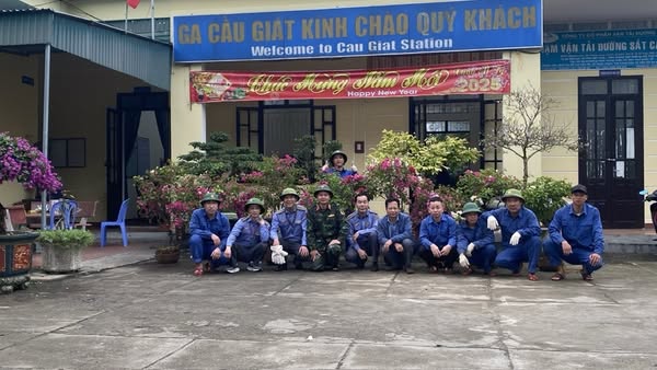 Khu Ga Cầu Giát hưởng ứng phong trào Tết trồng cây, Đường tàu đường hoa năm 2025