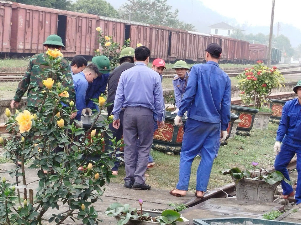 Khu Ga Cầu Giát hưởng ứng phong trào Tết trồng cây, Đường tàu đường hoa năm 2025