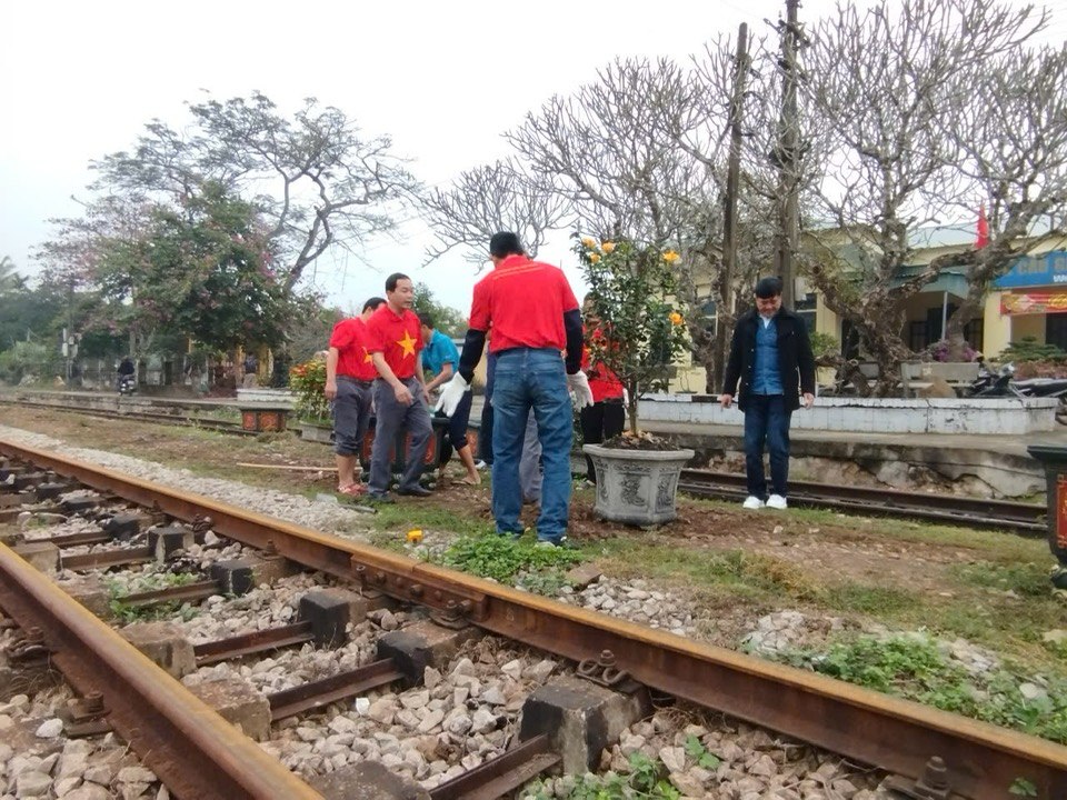 Khu Ga Cầu Giát hưởng ứng phong trào Tết trồng cây, Đường tàu đường hoa năm 2025